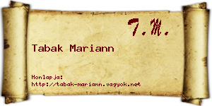 Tabak Mariann névjegykártya